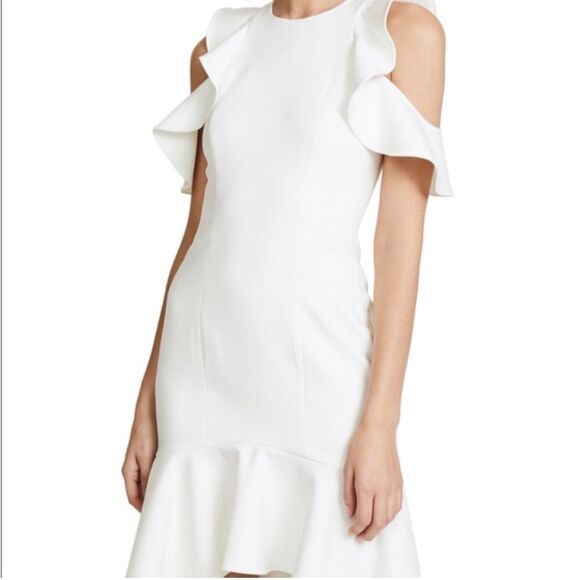 Cinq a sept michah dress in white/ivory size 8 above knee length like new - Picture 6 of 13